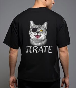 Funny pi day math science cat pirate t-shirt T-Shirt