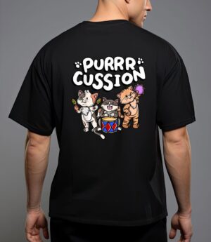 Funny purrr cussion kitty cat percussion player music t-shirt T-Shirt