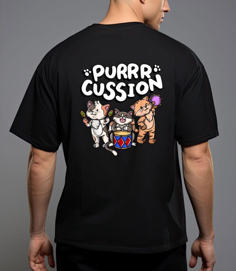 Funny purrr cussion kitty cat percussion player music t-shirt T-Shirt