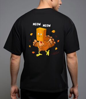 Funny thanksgiving turkey fake cat meow kitty cats lover t-shirt T-Shirt