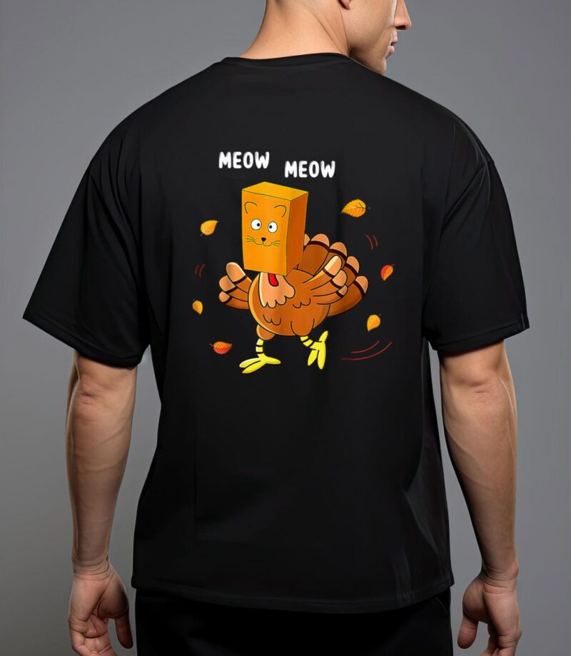 Funny thanksgiving turkey fake cat meow kitty cats lover t-shirt T-Shirt