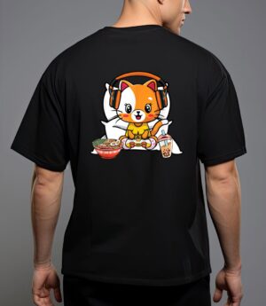 Gamer cat boba and ramen kawaii anime neko t-shirt T-Shirt