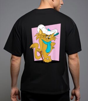 Graphic a cat seem fat and hat so cute adventures cartoon t-shirt T-Shirt