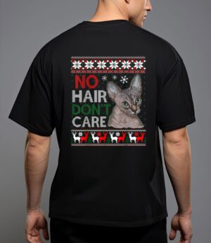 Hairless cat ugly christmas sweater sphynx cat t-shirt T-Shirt