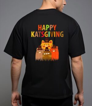 Happy-katsgiving thanksgiving-cats lovers-pilgrim hat premium t-shirt T-Shirt