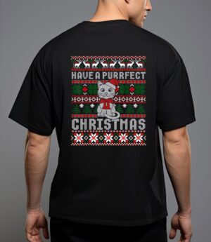 Have a purrfect christmas cat funny pajama ugly sweater t-shirt T-Shirt
