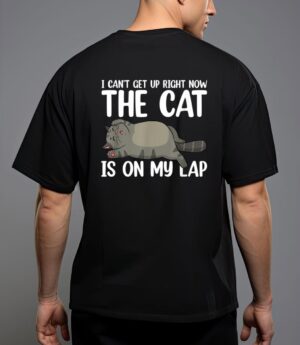 I canu2019t get up right now the cat is on my lap cat t-shirt T-Shirt