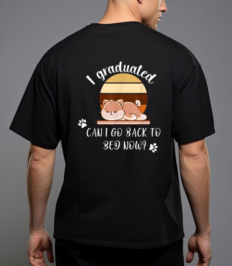 I graduated can i go back to bed now cat sleeping t-shirt T-Shirt