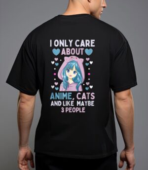 I only care about anime & cats and like 3 people japan anime t-shirt T-Shirt
