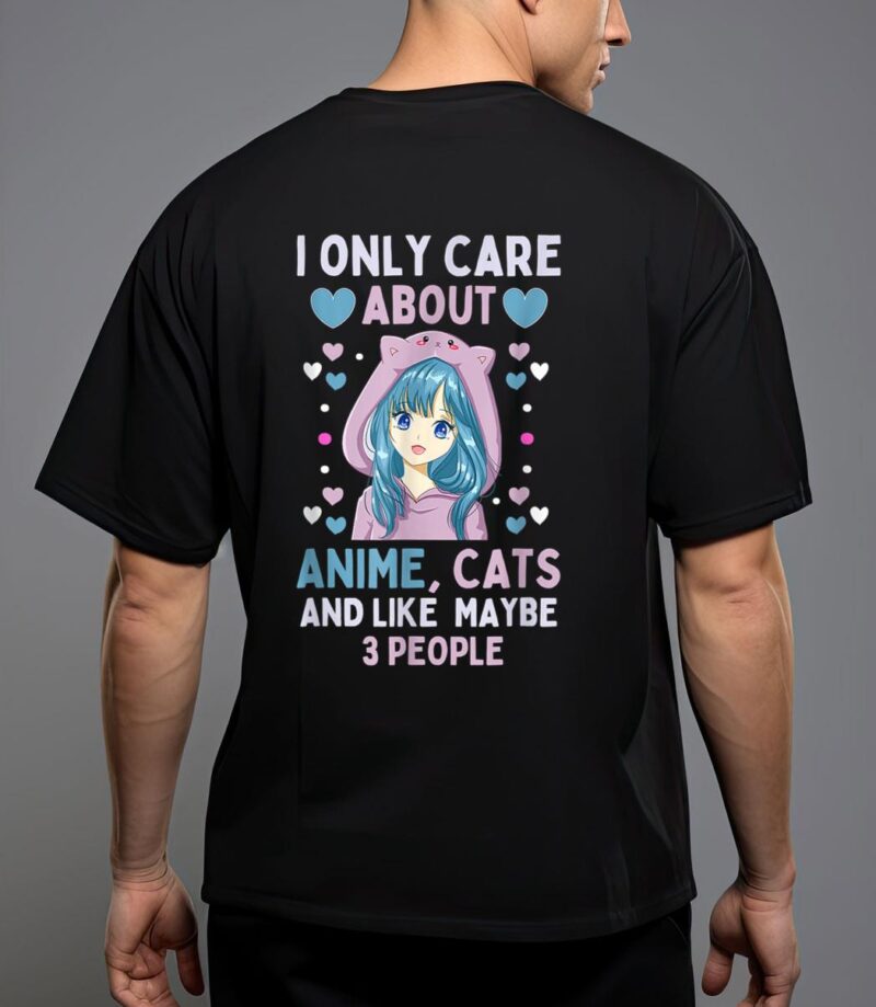 I only care about anime & cats and like 3 people japan anime t-shirt T-Shirt