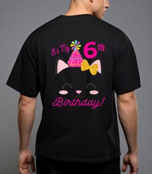 Its my 6h birthday girl kitty cat heme party six t-shirt T-Shirt