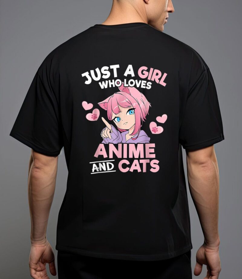 Just a girl who loves anime and cats cute otaku manga t-shirt T-Shirt