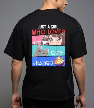Just a girl who loves anime cats, ramen lover kawaii otaku t-shirt T-Shirt