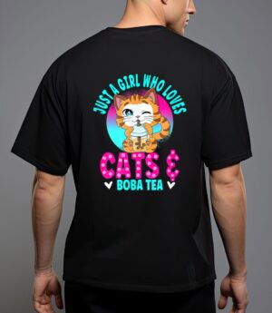 Just a girl who loves boba ea cat bubble ea t-shirt T-Shirt