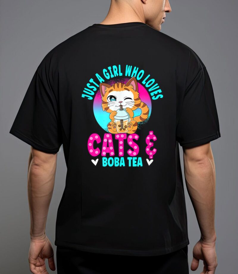 Just a girl who loves boba ea cat bubble ea t-shirt T-Shirt