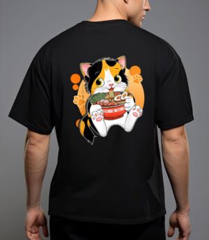 Kawaii anime cat japanese ramen noodles gift t-shirt T-Shirt
