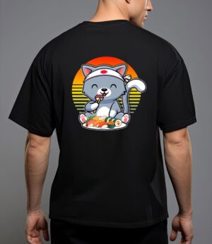 Kawaii anime cat otaku japanese sushi gift girls kids teens premium t-shirt T-Shirt