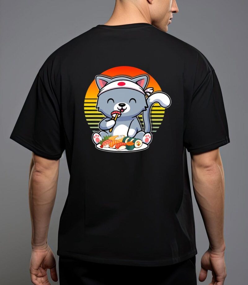 Kawaii anime cat otaku japanese sushi gift girls kids teens premium t-shirt T-Shirt