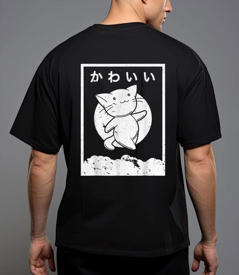 Kawaii cat . retro style anime t-shirt T-Shirt
