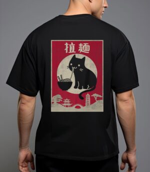 Kawaii cat ramen vintage anime japanese food girls boys teen premium t-shirt T-Shirt