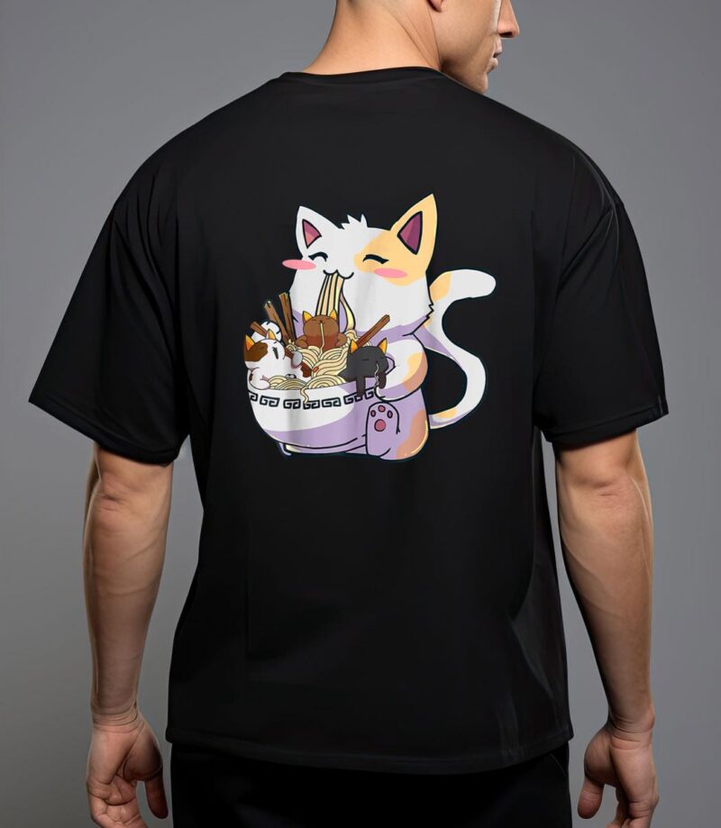 Kawaii neko cat ramen bowl anime japanese noodles t-shirt T-Shirt