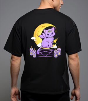 Kawaii pastel goth cute creepy black cat pagan kitty occult t-shirt T-Shirt