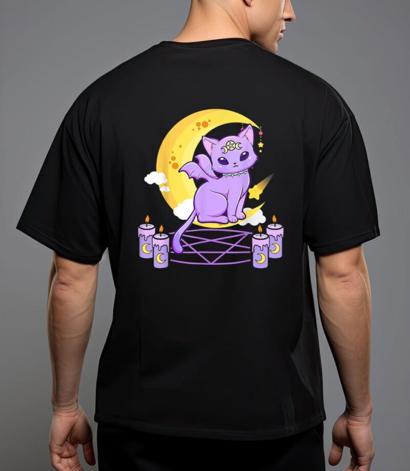 Kawaii pastel goth cute creepy black cat pagan kitty occult t-shirt T-Shirt