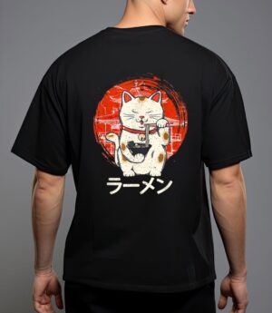 Kawaii ramen neko retro cat japanese noodle anime girls teen t-shirt T-Shirt