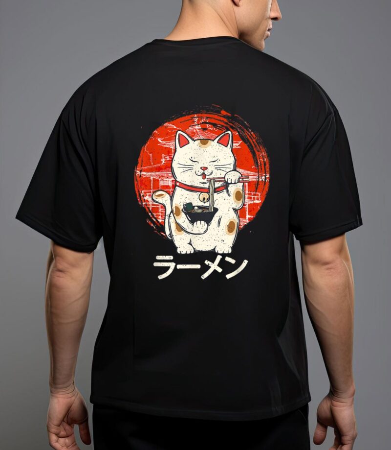 Kawaii ramen neko retro cat japanese noodle anime girls teen t-shirt T-Shirt