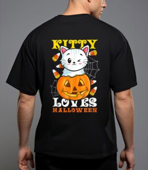 Kitty loves halloween funny scary and spooky halloween cat t-shirt T-Shirt