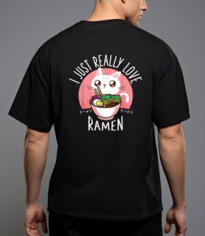 Love ramen japanese noodles kawaii anime cat gifts t-shirt T-Shirt