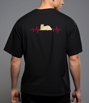 Maine coon cat heartbeat t-shirt T-Shirt