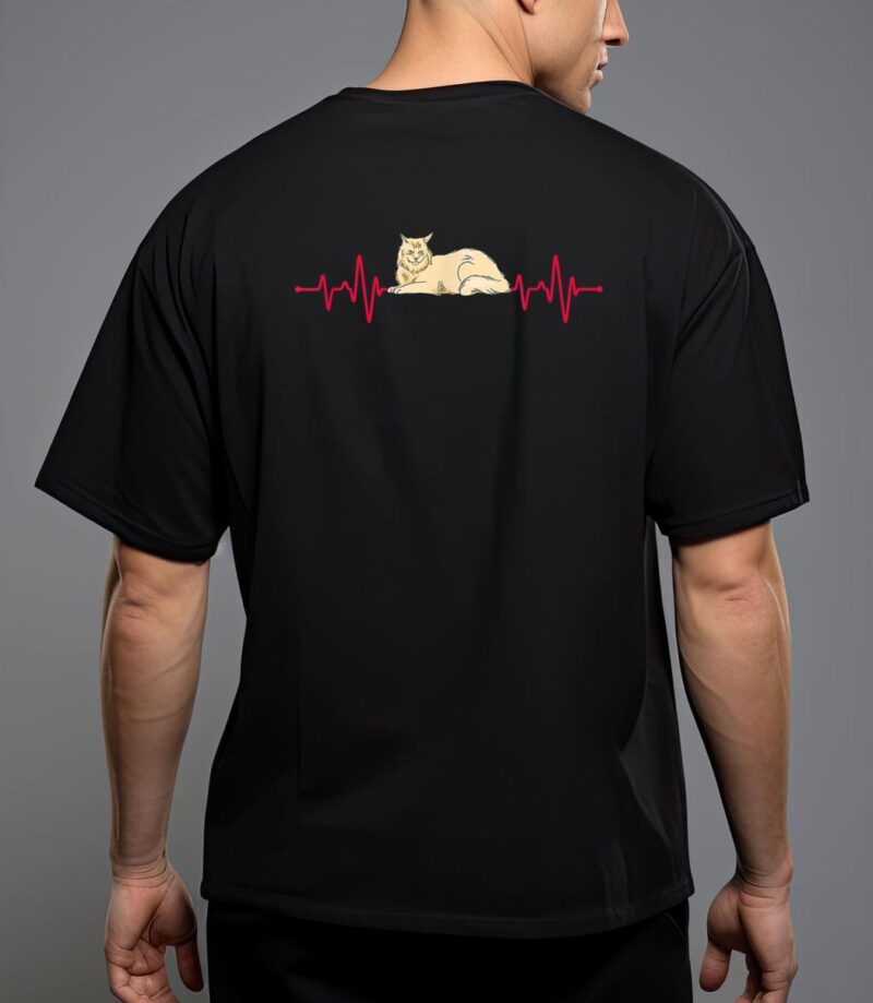 Maine coon cat heartbeat t-shirt T-Shirt
