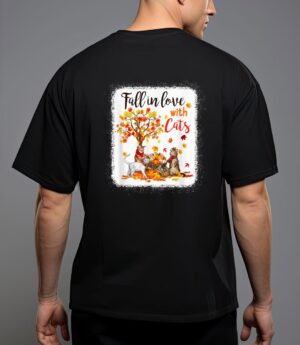 Maple cat leaf fall hello autumn bicycle t-shirt T-Shirt