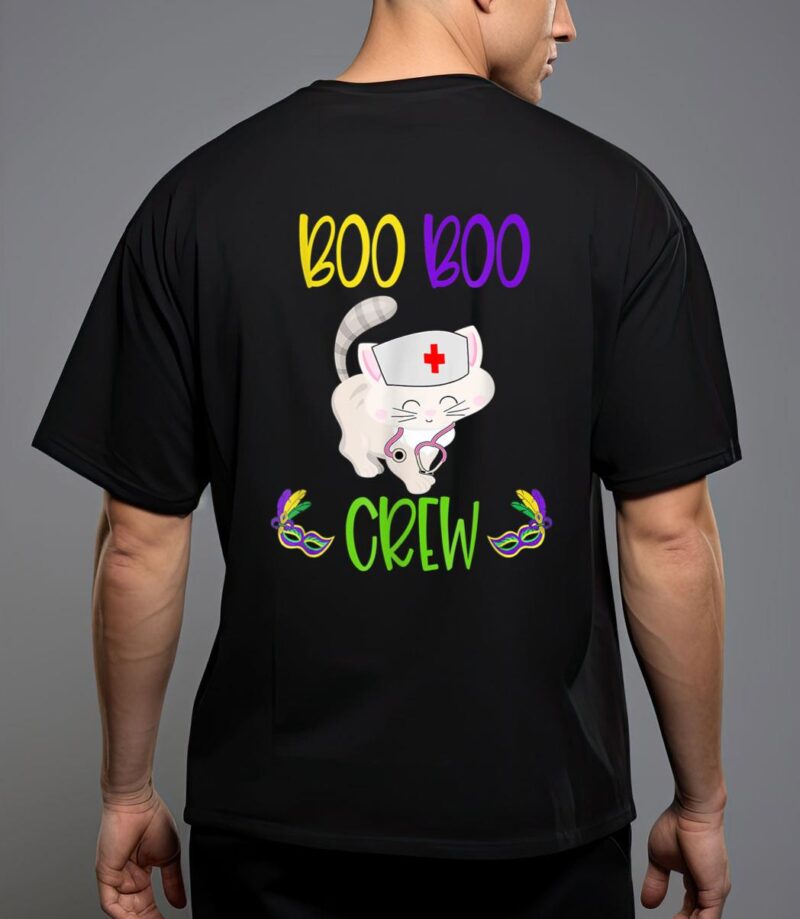 Mardi gras boo boo crew nurse cat funny for nurses gifts t-shirt T-Shirt