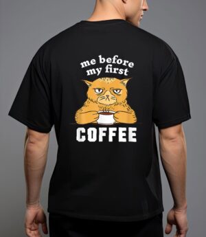 Me before my first coffee annoyed cat t-shirt T-Shirt