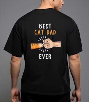 Mens best cat dad ever paw fist bump t-shirt T-Shirt