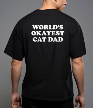 Mens mens world's okayest cat dad t-shirt T-Shirt