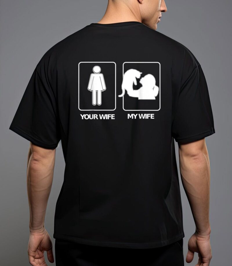 Men's your wife my wife t crazy cat lady wife clothing t-shirt T-Shirt