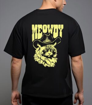 Meowdy funny country cowboy angry cat western vibe t-shirt T-Shirt