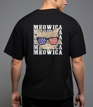 Meowica 4h of july kitty cat for men boy girl t-shirt T-Shirt