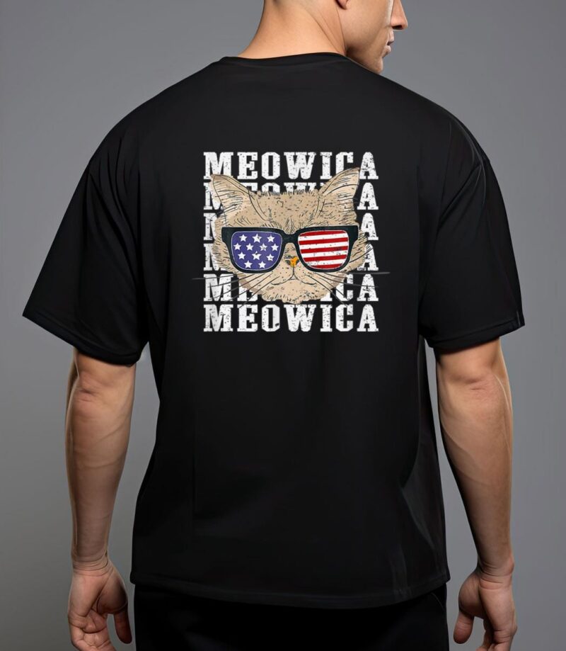 Meowica 4h of july kitty cat for men boy girl t-shirt T-Shirt