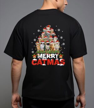Merry catmas cat christmas pajamas x-mas t-shirt T-Shirt