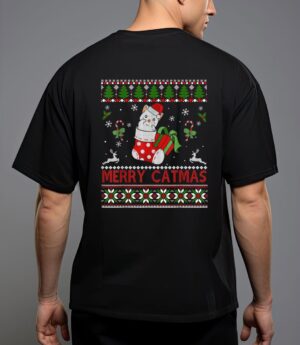 Merry catmas christmas cats in socks kitty cat lover gift t-shirt T-Shirt