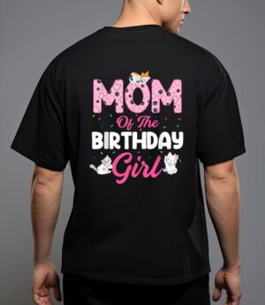 Mom of the birthday girl shirt cat lover kitty kitten t-shirt T-Shirt