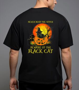 Never mind a witch beware of he black cat halloween t-shirt T-Shirt