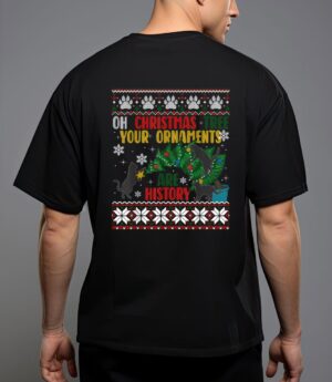 Oh christmas tree your ornaments are history funny cat t-shirt T-Shirt