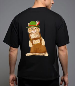Oktoberfest cat bavarian lederhosen costume alpine hat gift t-shirt T-Shirt