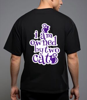 Owned by two cats cat lady love pets gift t-shirt T-Shirt