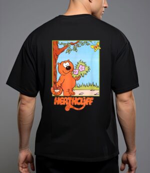 Picture the orange cat holding flowers so cute cartoon arts t-shirt T-Shirt